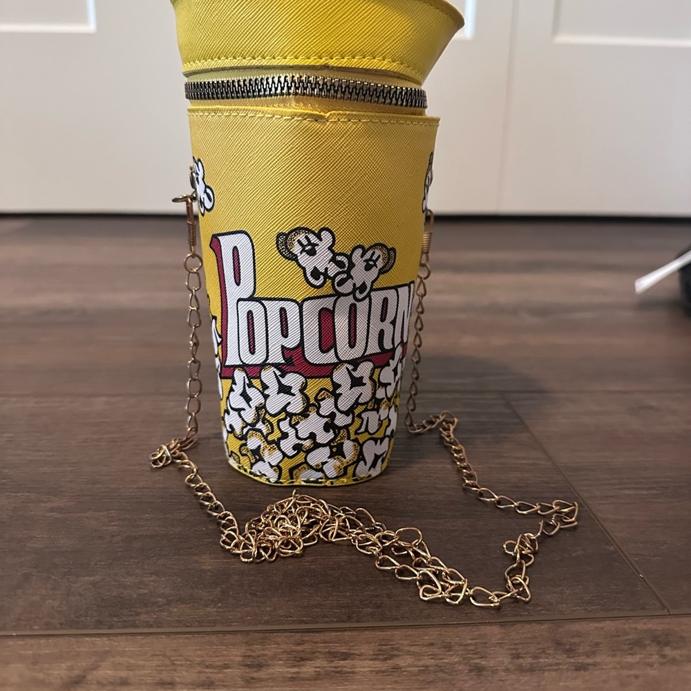 Yellow Popcorn Bag with Chain Strap